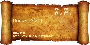 Hercz Pál névjegykártya